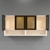 Aluminium Black Profile 4 Tinted Glass Handless Shutter  In Highland Pine Finish