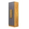 Hexa Red Wooden 2 Door Wardrobe with 4 Shelves in Giant Wood and Slate Grey Colour