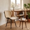 Superb Leatherette Dining Chair in Cream & Black Colour