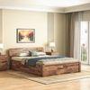 Lucy Queen Size Box Storage Bed Queen Size In Teak Finish