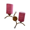 Devansh Metal Electric Wall Light in Gold Colour with Pink Shade Count of 2 Lights