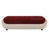 Marko Velvet 2 Seater 5 Feet Ottoman Bench in Maroon & Cream  Color