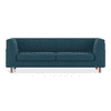 Rubik Luxe 3 Seater Fabric Sofa in Colonial Blue Colour