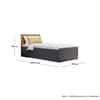 Hexa Engineered Wood Modern Single Bed With Headboard With Storage In Slate Grey And Giant Wood