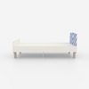 Minimalist Kids Single Bed in White and Blue Stripes