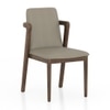 Aero Solid Wood 6 Seater Dining Table With 6 Harper Dining Chairs (Finish : Danish Walnut, Chair Colour : Taupe Leatherette)