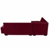 Melo 3 Seater Left Sectional Velvet Sofa Cum Bed in Maroon colour
