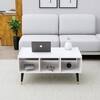 Hexa Engineered Wood Coffee Table With Storage And Open Rack In Frosty White