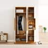 Hexa Red Wooden 4 Door Wardrobe with Hanging Space in Giant Wood and Frosty White Colour