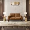 Granada Premium 2 Seater Fabric Sofa in Ochre velvet Colour