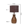 Devansh Brown  Jute Table Lamp With Wood Natural Base (7X13 Inches)-18
