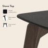 Galaxy Stone Side Table in American Walnut Finish