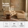 Zenliving Wood Left Aligned 3-Seater With Upholstery Non Storage Sofa In Beige Colour