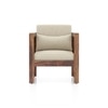 Korai Plus Single seater sofa -Finish -Teak,Fabric - Macadamia Brown Hopsack weave
