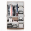 Zoey Engineered Wood 3 Door Wardrobe With Mirror in Classic Walnut Finish