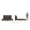 Taarkashi Upholstered Bed Bed Size Queen American Walnut, Colour - Seal Grey B140-18403 Grey