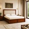 Tarang Solid Wood Comfort Queen Bed Box Storage Provincial Teak Finish Mattress 60 x 78 Inches