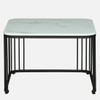 Novus Square Metal Nesting Coffee Table Set Black Finish White Porcelain Top Set Of 2