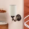 Devansh Metal Electric Wall Light in Antique Gold Colour with off-white Shade Count of 1 Light