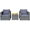 Carry Bird Wicker Patio Furniture Outdoor Balcony Chairs In Grey Colour