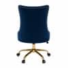 Doe Buck Swen Luxury Blue Tufted Velvet Office Chair