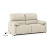 Leeroy Two Seater Leather Recliner Sofa in in Oyster White Colour