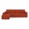 Apollo Compact Sofa (Colour : Lava, Cushion : Soft, Back Type : Regular, Seating Capacity : Left Aligned 3 Seater + Left Aligned Chaise + Ottoman)