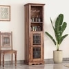 Bunai Solid Wood Bar Cabinet (Teak Finish)