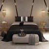 Stoa Paris 300TC UltrSatin Super King Bedsheet with 2 Pillow Covers Satin Super Grey Black