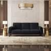 Granada Premium 3 Seater Fabric Sofa in Deep blue velvet Colour