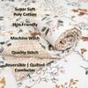 White Floral 4 Pcs Comforter set with Queen size bedsheet + 2 Pillow covers