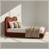 Elaris Curve Comfort Queen Size Bed in velvet With Engineer Wood Frame & Hydraulic Storage