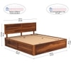 Hearti Solid Wood Queen  Size Bed Without Storage (Teak Finish)