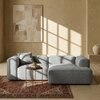 Elegantedge Wood Left Aligned 2-Seater With Upholstery Non Storage Sofa In Grey Colour