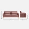 Monly Velvet 3 Seater Sofa Peach Color
