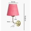 Devansh Metal Electric Wall Light in Gold Colour with Pink Shade Count of 1 Light