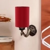 Devansh Metal Electric Wall Light in Antique Gold Colour with Red Shade Count of 1 Light