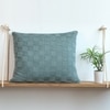 Square Check Knit Cushion Cover  Blue Daisy 24X24  Inches