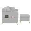 Daraco Velvet L shape 5 Seater Sofa in Grey Color