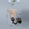 Devansh Metal Electric Wall Light in Antique gold Colour with Transparent Shade Count of 1 Light