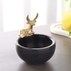 Marble Nut candy  Bowl Brass Antler embedded
