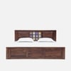 Rangrez Sheesham Wood King Size Bed in Provincial Teak Finish with Box Storage