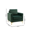 Rafeal Fabric Lounge Chair in Green Colour