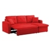 Jacob Solid Wood Sofa cum Bed in Red