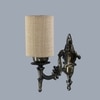 Devansh Metal Electric Wall Light in Antique Gold Colour with Beige Shade Count of 1 Light