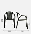 Esperance  Wicker Table And Chair Set In  Black Finish