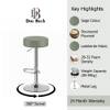 Doe Buck Linon Adjustable Bar Stool in Sage Colour with Chrome Base