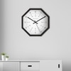Octagonal Wooden Wall Clock with Dual Time Dial Design