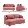 Henry Boucle 2 Seater Sofa in Pink  Color