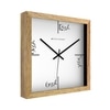 Playful “Ish” Square Wooden Wall Clock with Minimal White Dial